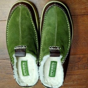 Vintage leather green Sperry mule sz8